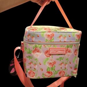 Betsey Johnson Pink Floral Insulated Lunch Bag